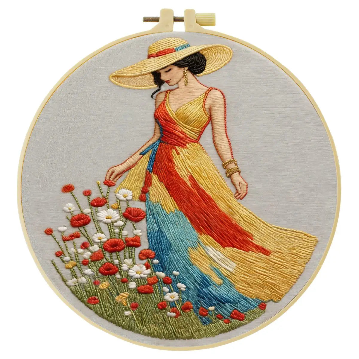 Summer Meadow Lady Embroidery Kit