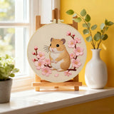 Cherry Blossom Hamster Embroidery Kit – Cute Spring Floral Animal Design
