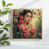 Rose Garden Beauty Cross Stitch Kit 🌹👩🏻🦰✨