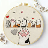 Cute Cat Paws Embroidery Kit