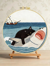 Cat vs. Shark Embroidery Kit