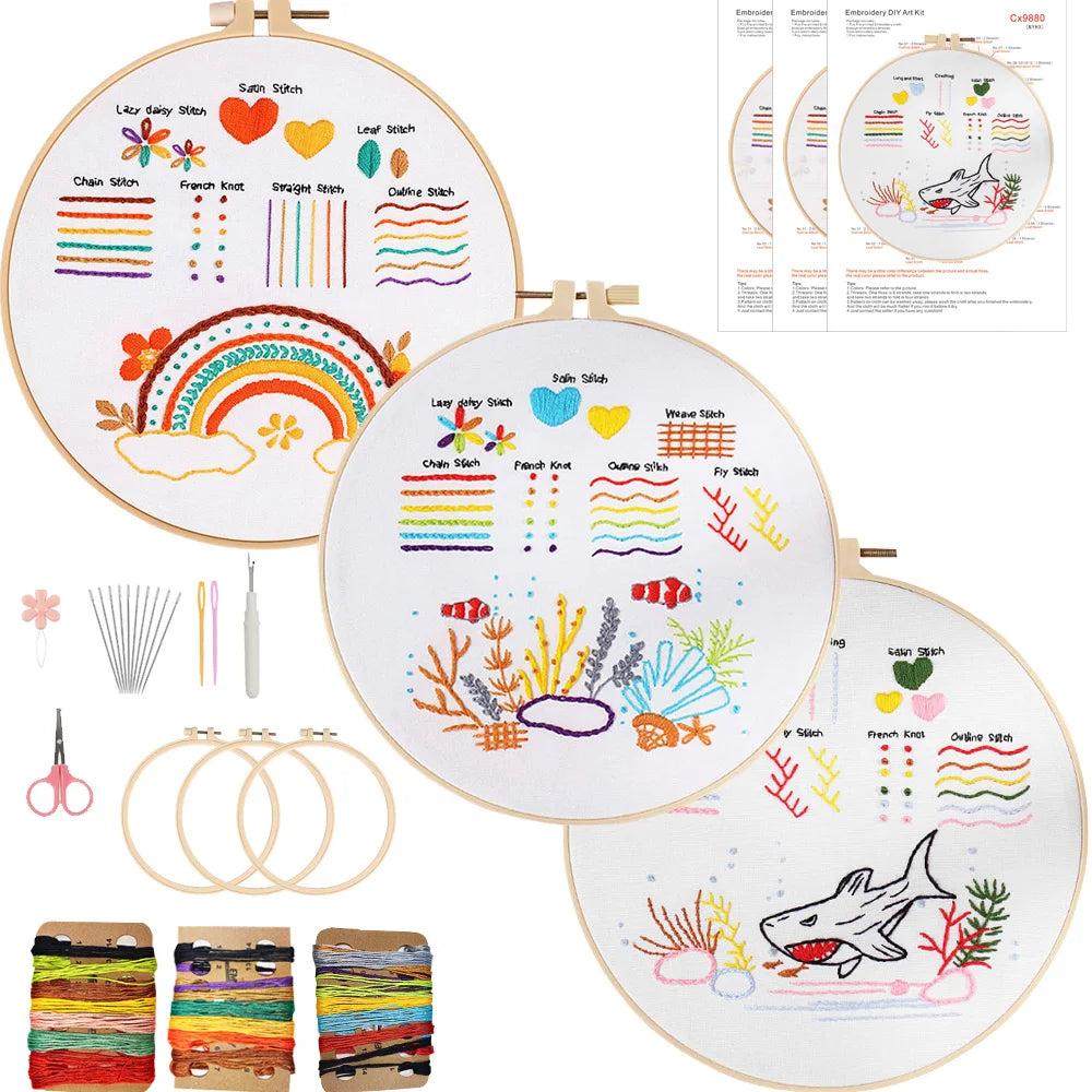 3-Piece Beginner Embroidery Learning Kit