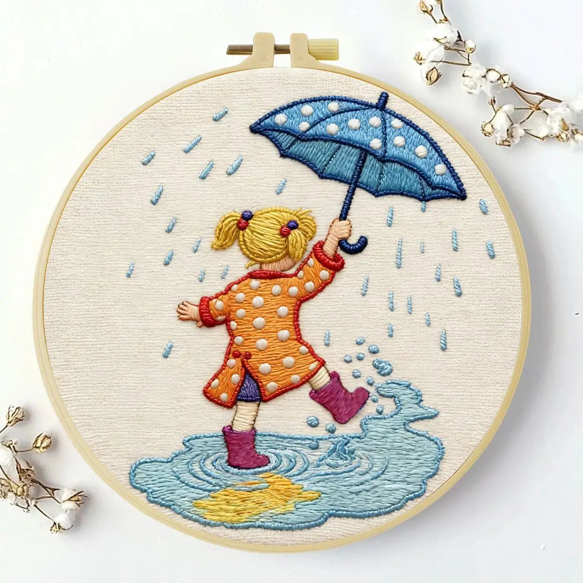 Rainy Day Puddle Jumper Embroidery Kit ☔💛