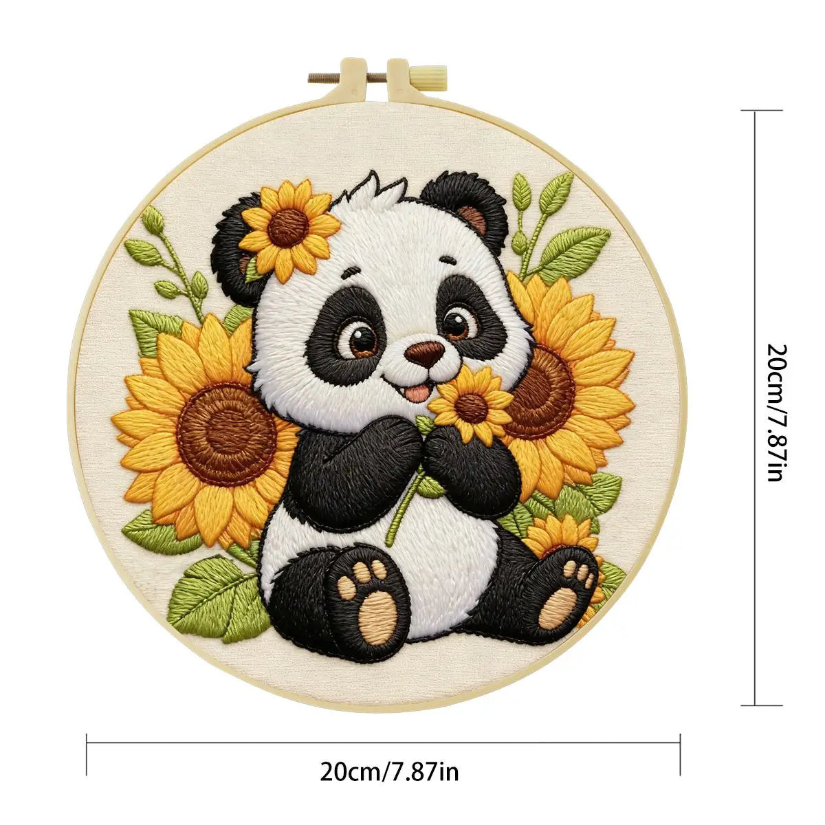 Sunflower Panda Embroidery Kit 🌻🐼