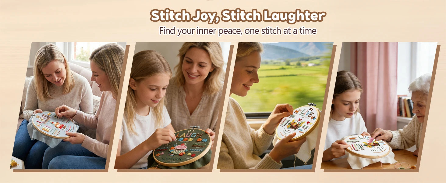 Love, Laugh & Live Beginner Embroidery Kit