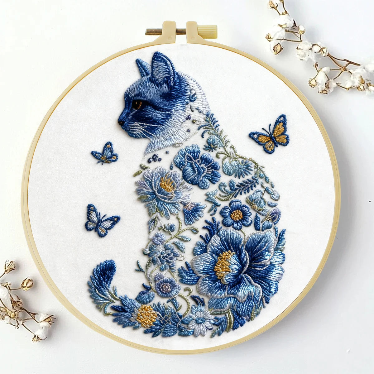 Cat Hand Embroidery Kit