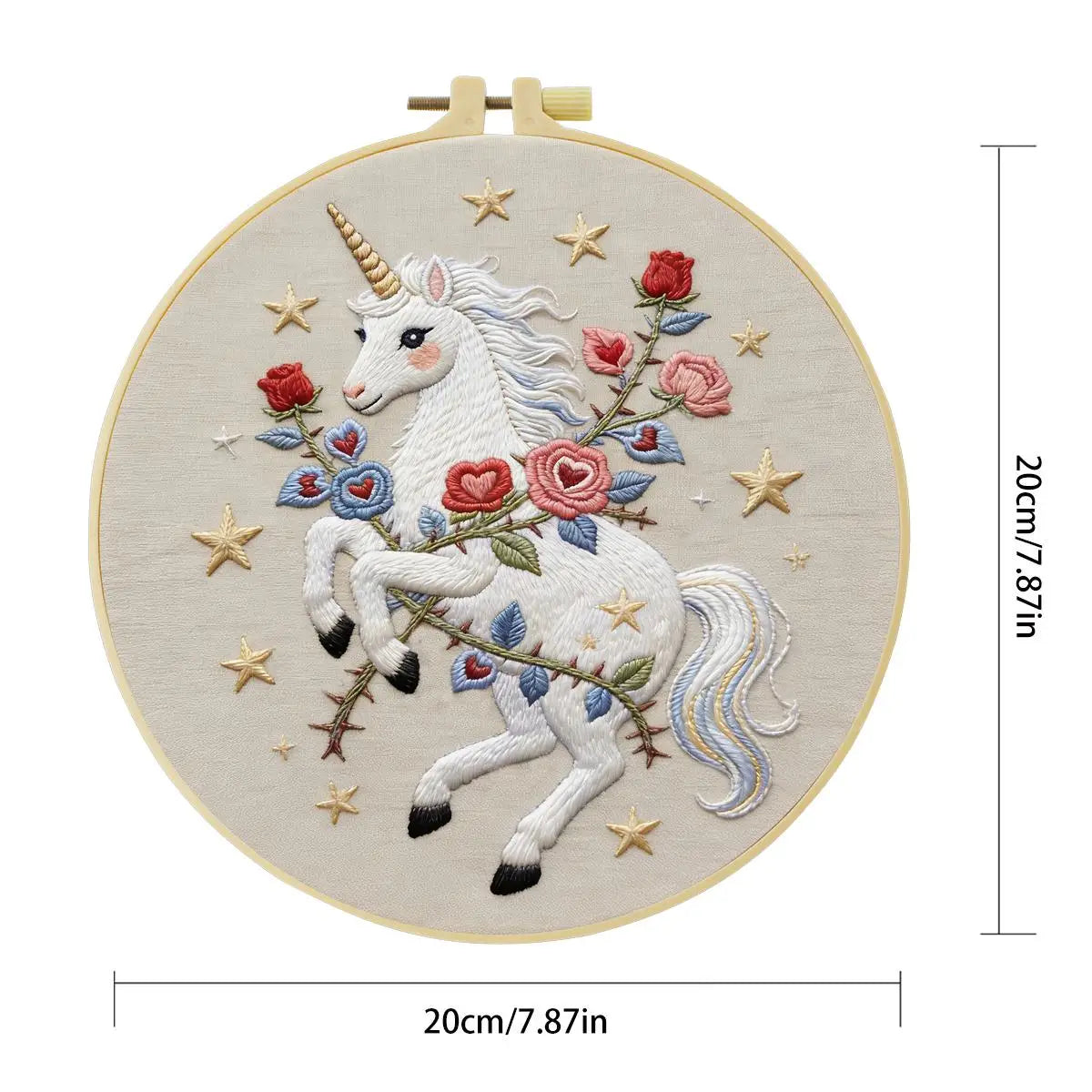 Celestial Rose Unicorn Embroidery Kit