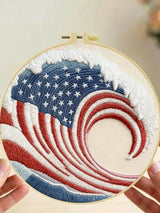 American Flag Wave Embroidery Kit