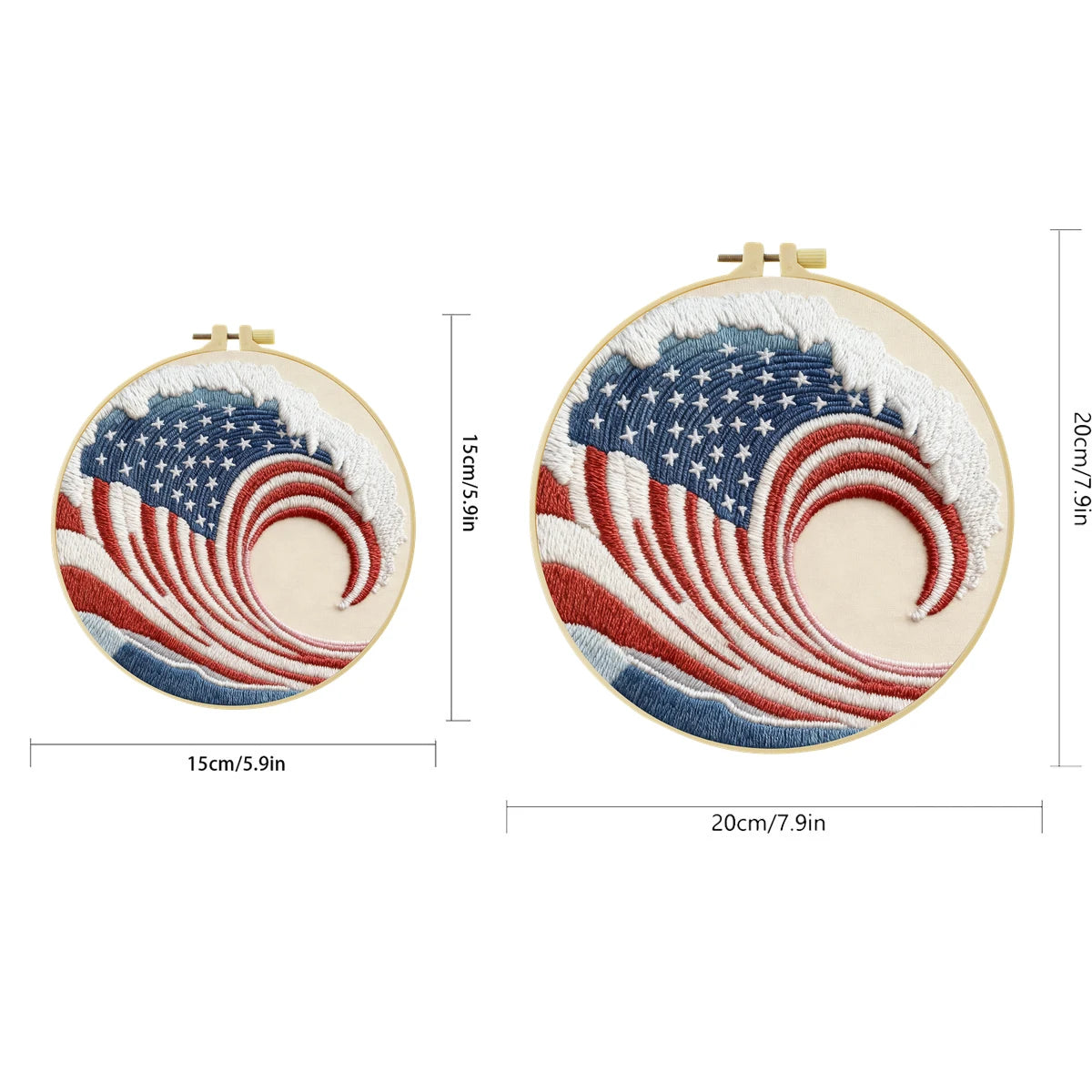 American Flag Wave Embroidery Kit