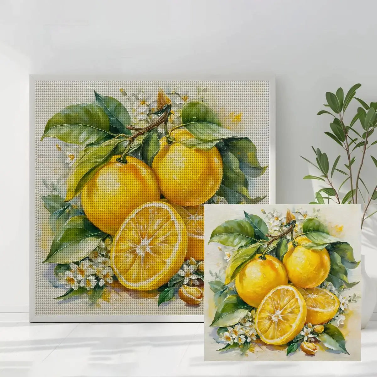 Fresh Lemon Blossom Cross Stitch Kit 🍋🌿🌼✨