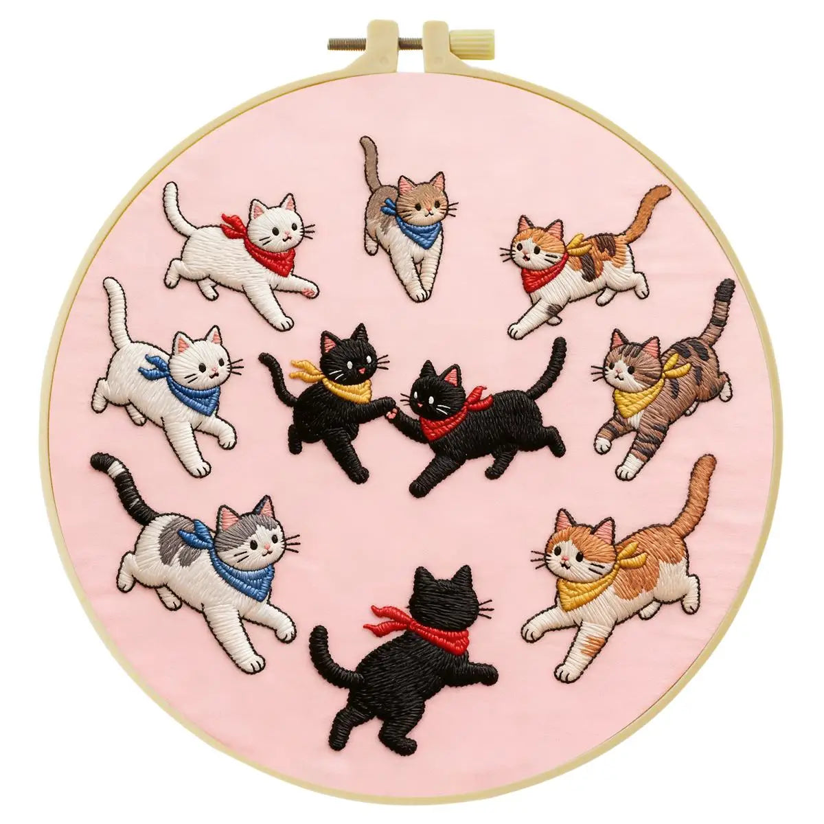 Playful Cats Embroidery Kit