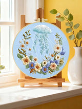 Moonlit Jellyfish Floral Embroidery Kit 🌊🪼🌼