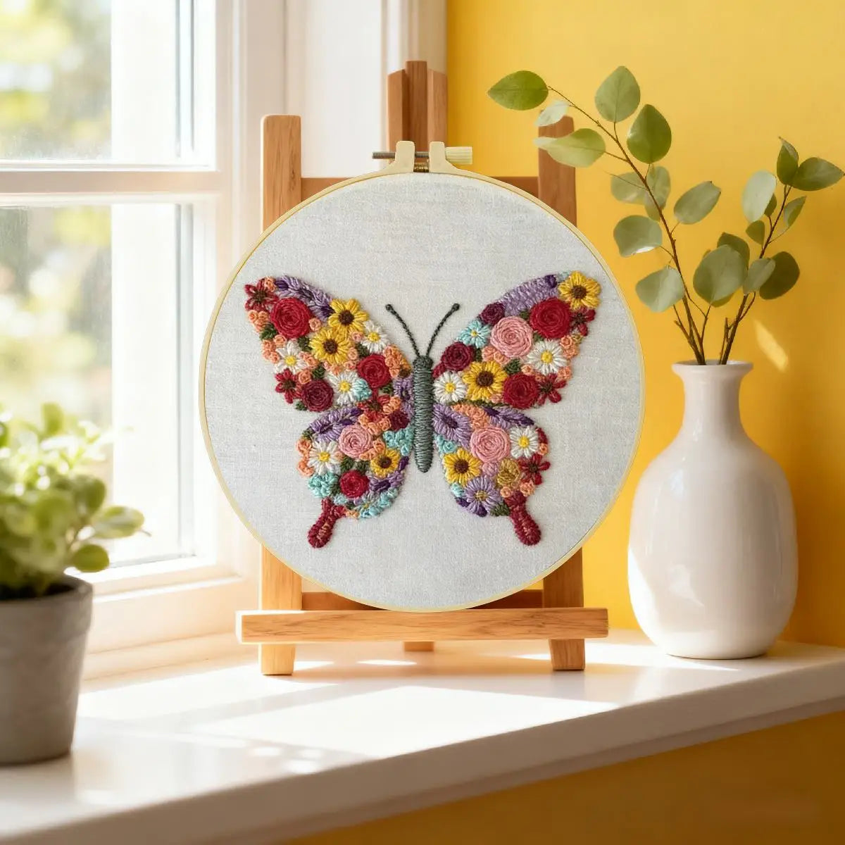Floral Butterfly Embroidery Kit
