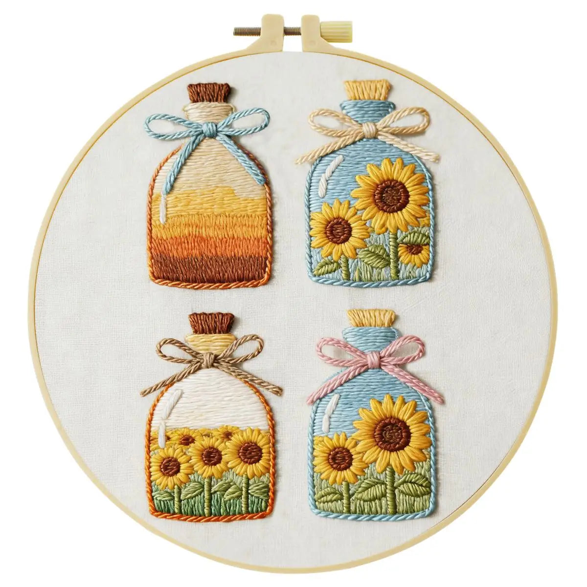 Sunflower Bottles Embroidery Kit