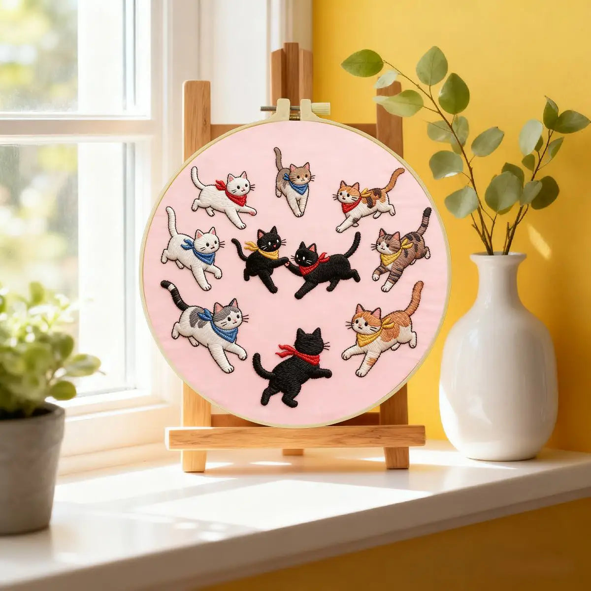 Playful Cats Embroidery Kit