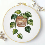 Hanging Pothos Plant Embroidery Kit