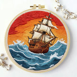 Vintage Sailing Ship Embroidery Kit