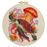 Sea Turtle & Jellyfish Embroidery Kit