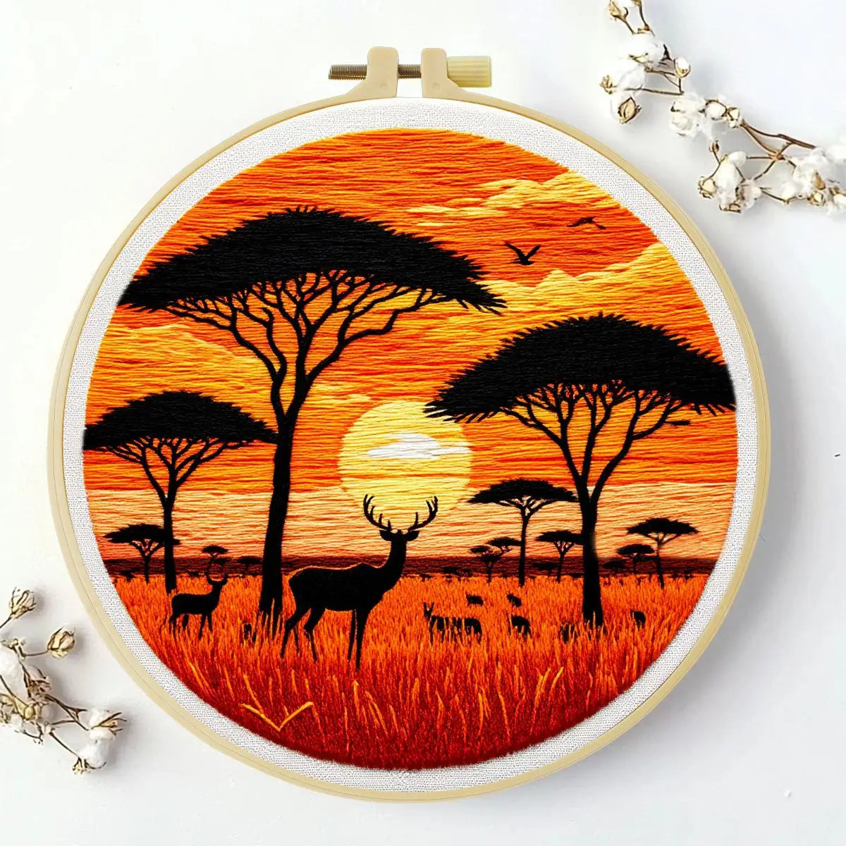 African Safari Sunset Embroidery Kit