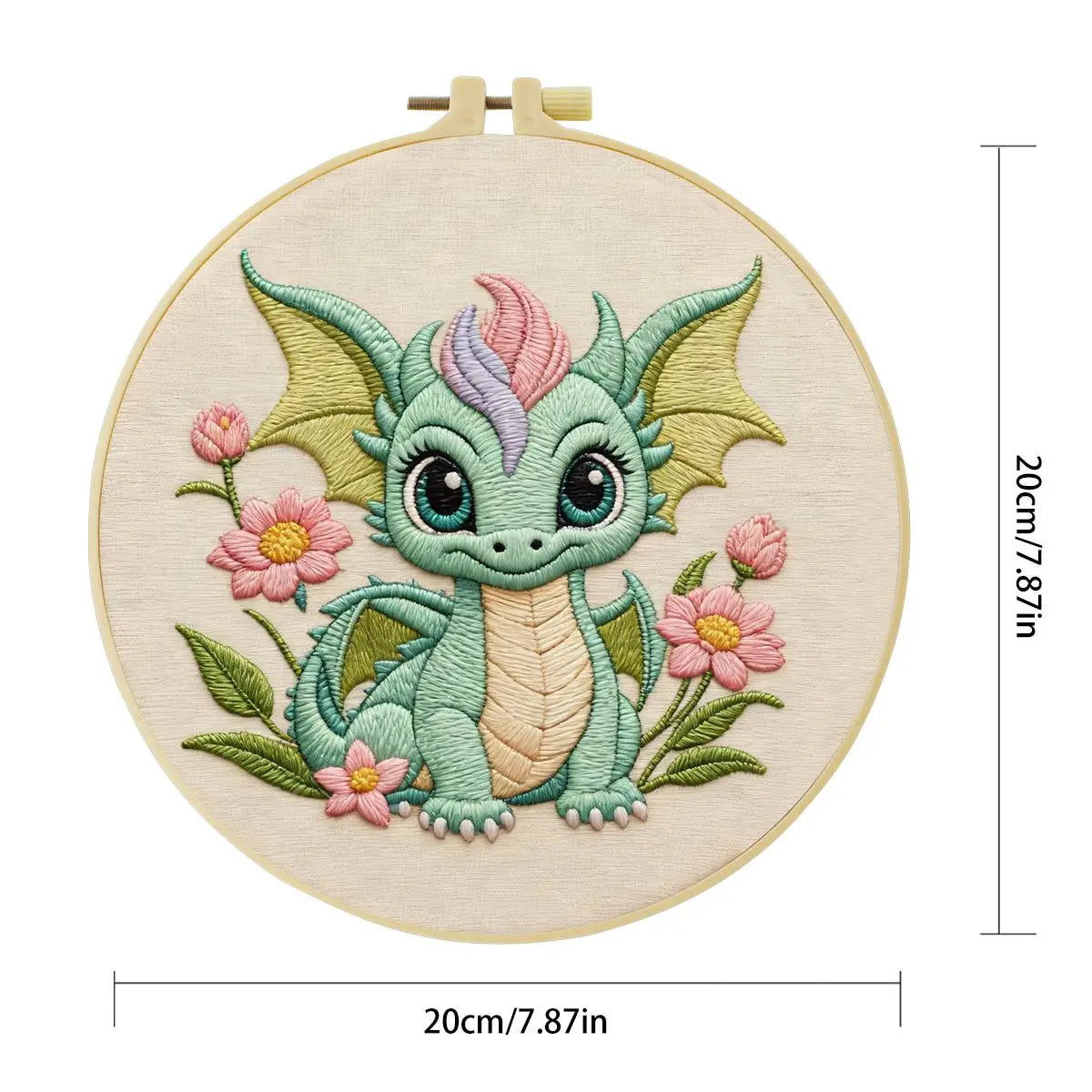 Baby Dragon Embroidery Kit 🐉🌸