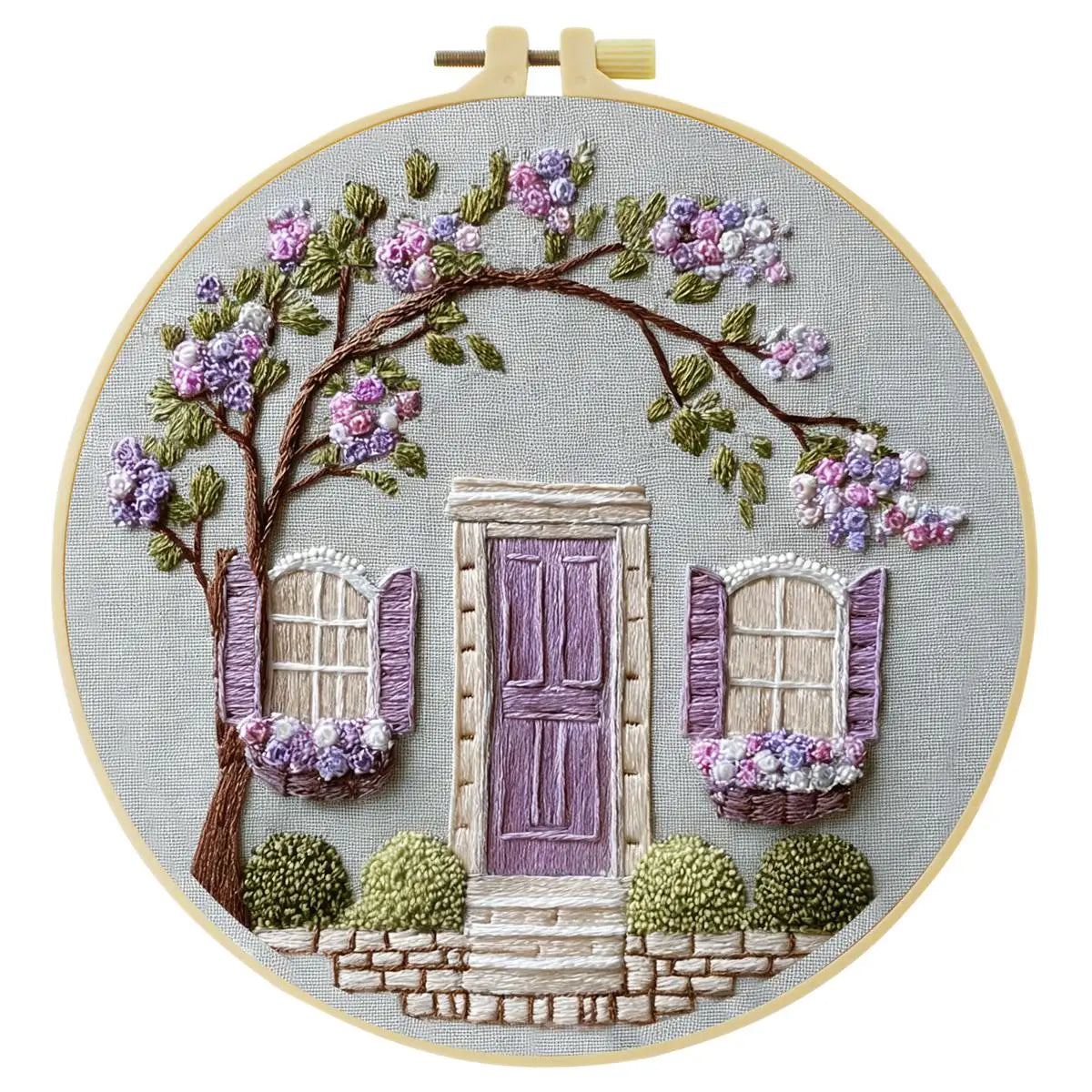 Lavender Cottage Embroidery Kit