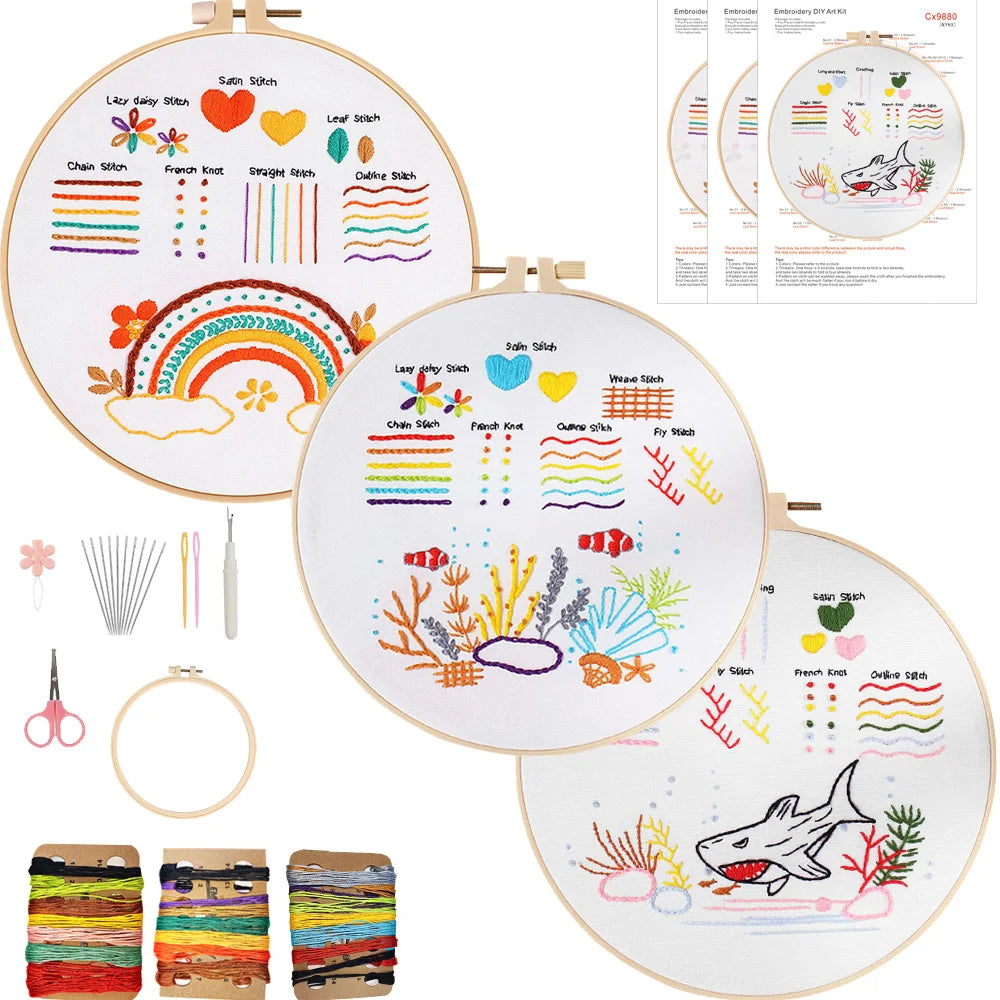 3-Piece Beginner Embroidery Learning Kit