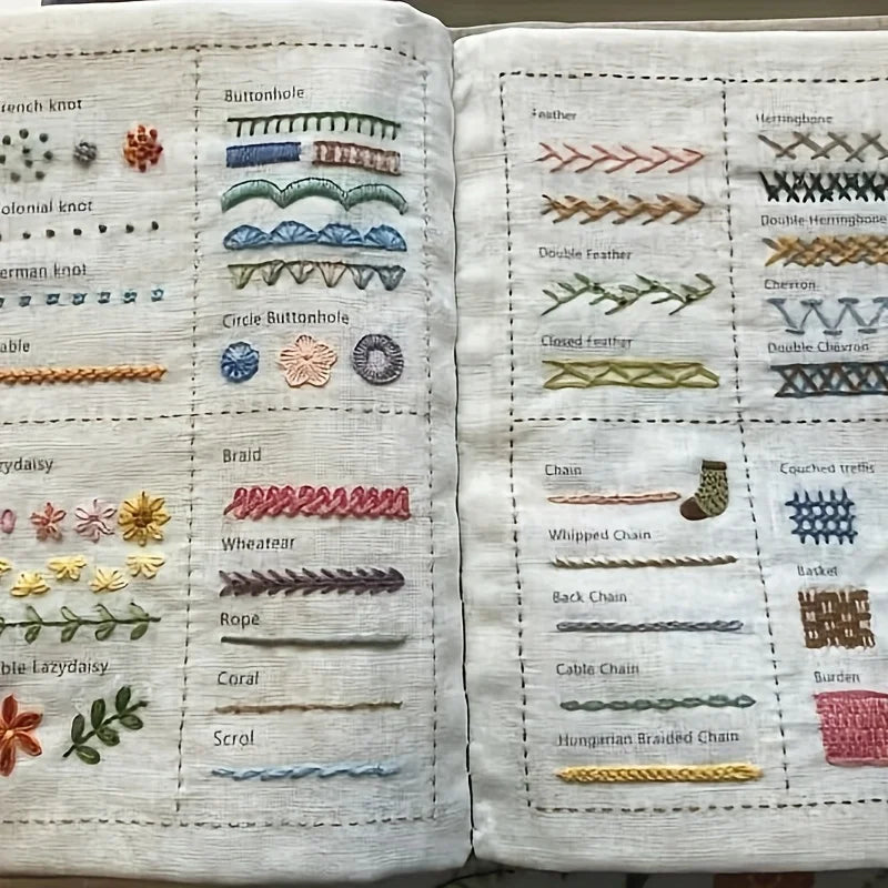 Embroidery Stitch Practice Book