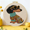 Leopard Chic Dachshund Embroidery Kit