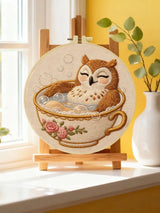 Cozy Owl Teacup Embroidery Kit
