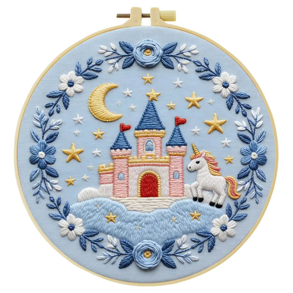 Enchanted Unicorn Castle Embroidery Kit