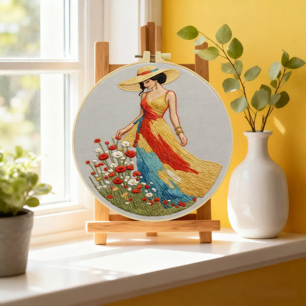 Summer Meadow Lady Embroidery Kit