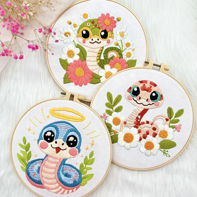 Snake Hand Embroidery Kit
