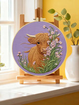 Highland Cow & Wildflowers Embroidery Kit