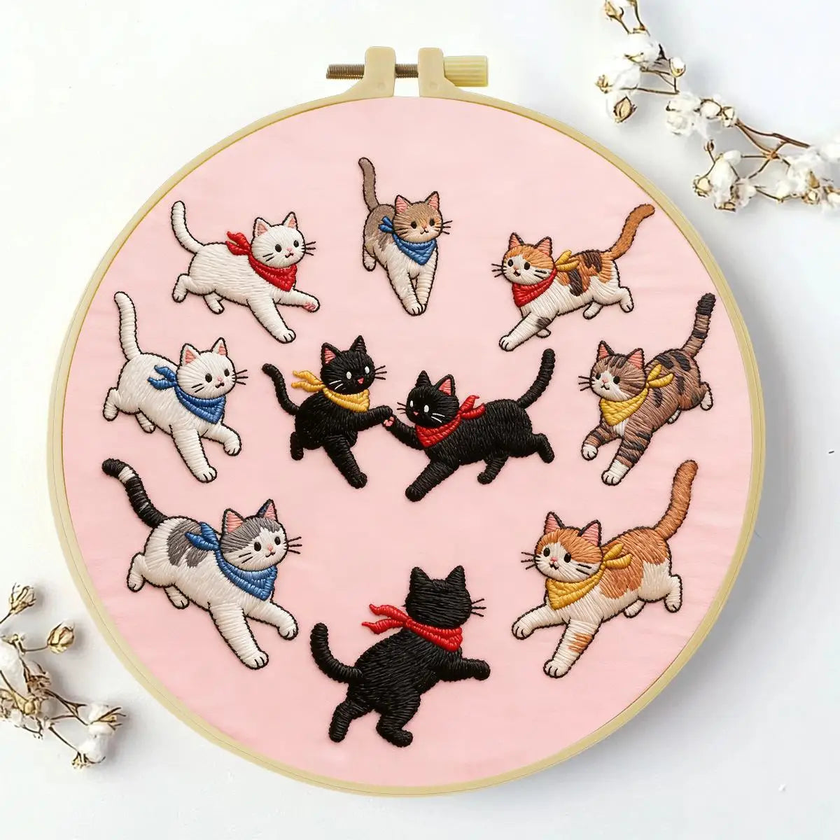 Playful Cats Embroidery Kit