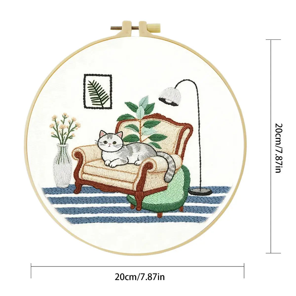 Cozy Cat Armchair Embroidery Kit