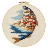 Coastal Village Fish Embroidery Kit