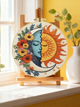 Celestial Sun & Moon Embroidery Kit 🌞🌙🌼