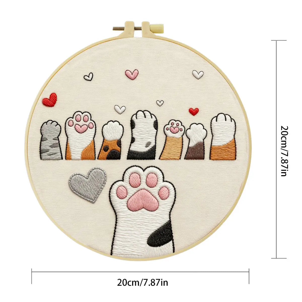 Cute Cat Paws Embroidery Kit