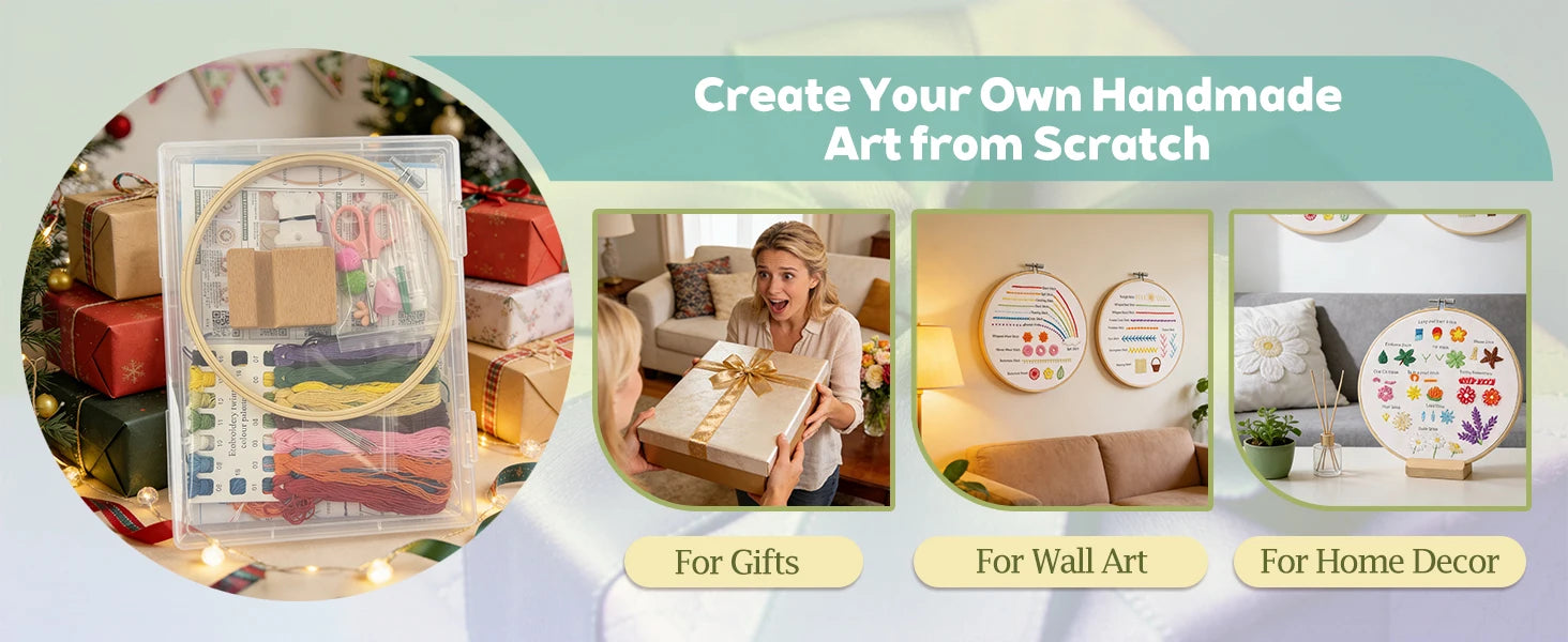 Beginner Embroidery Stitch Sampler Kit