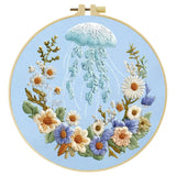 Moonlit Jellyfish Floral Embroidery Kit 🌊🪼🌼