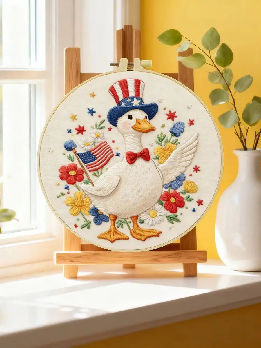 Patriotic Parade Goose Embroidery Kit
