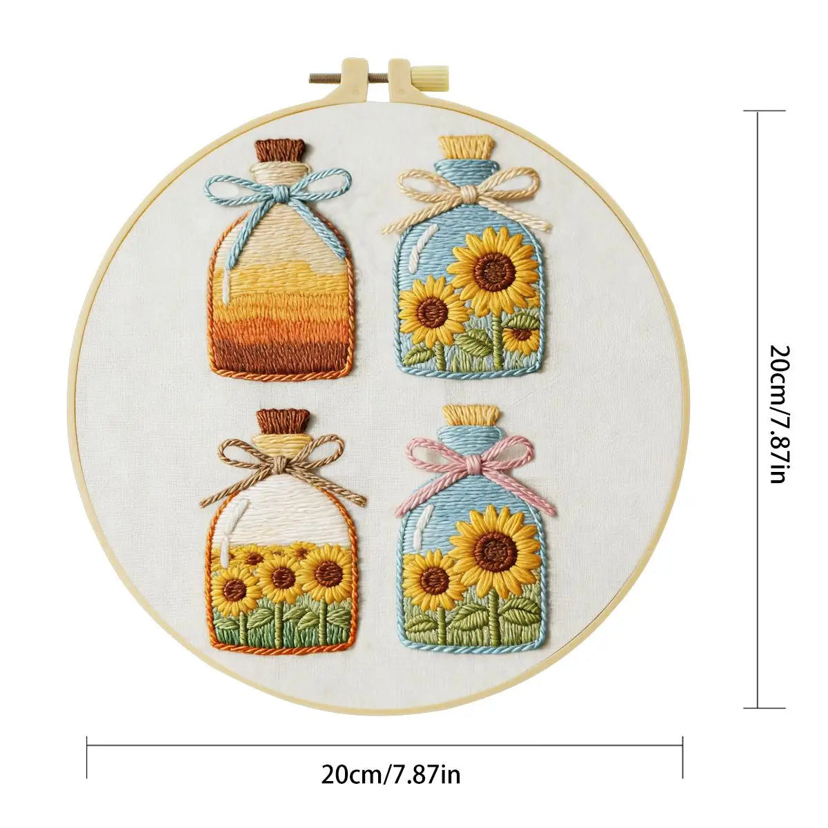 Sunflower Bottles Embroidery Kit