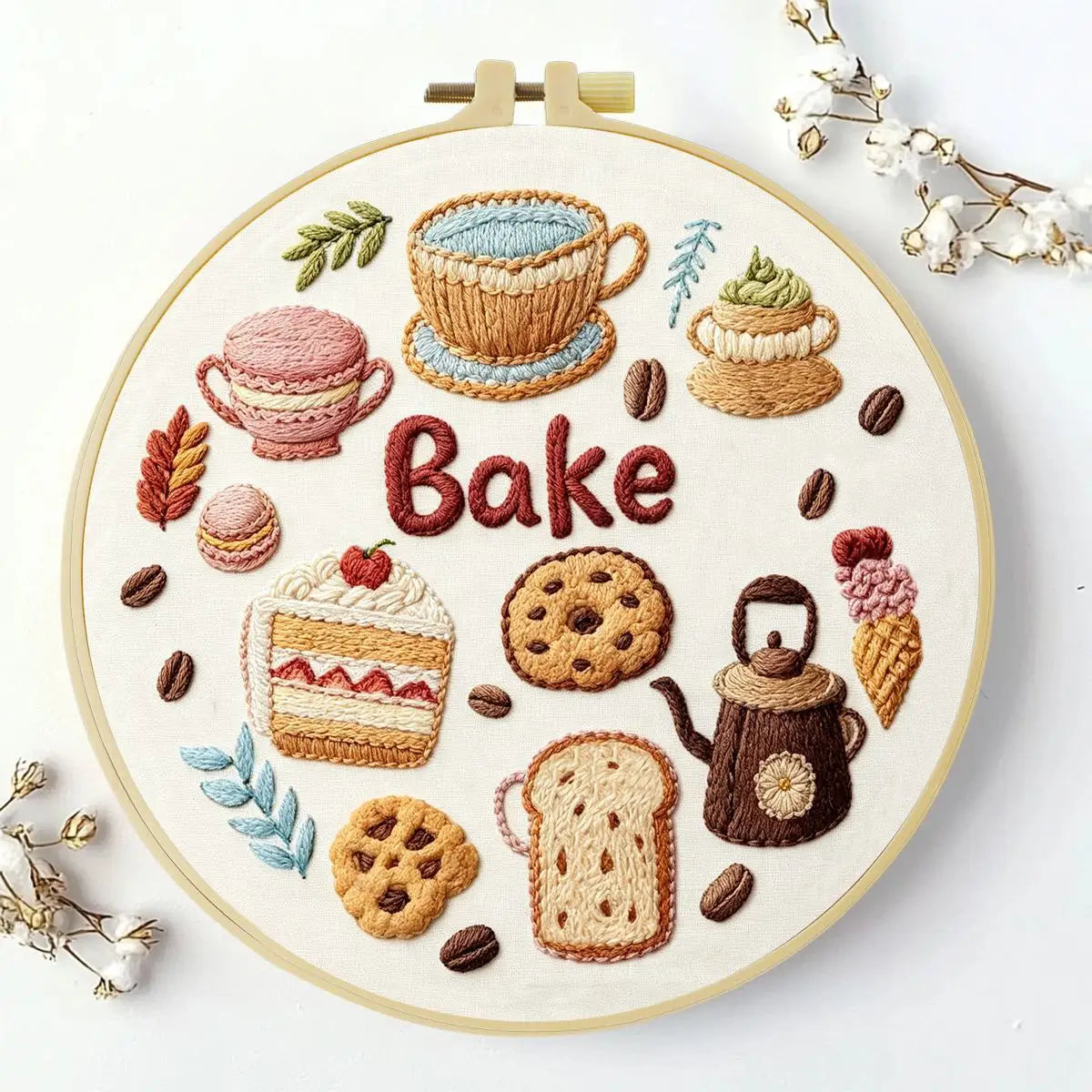 Cozy Bake & Coffee Embroidery Kit