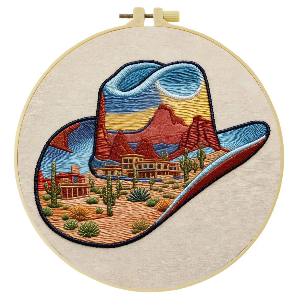 Desert Cowboy Hat Embroidery Kit