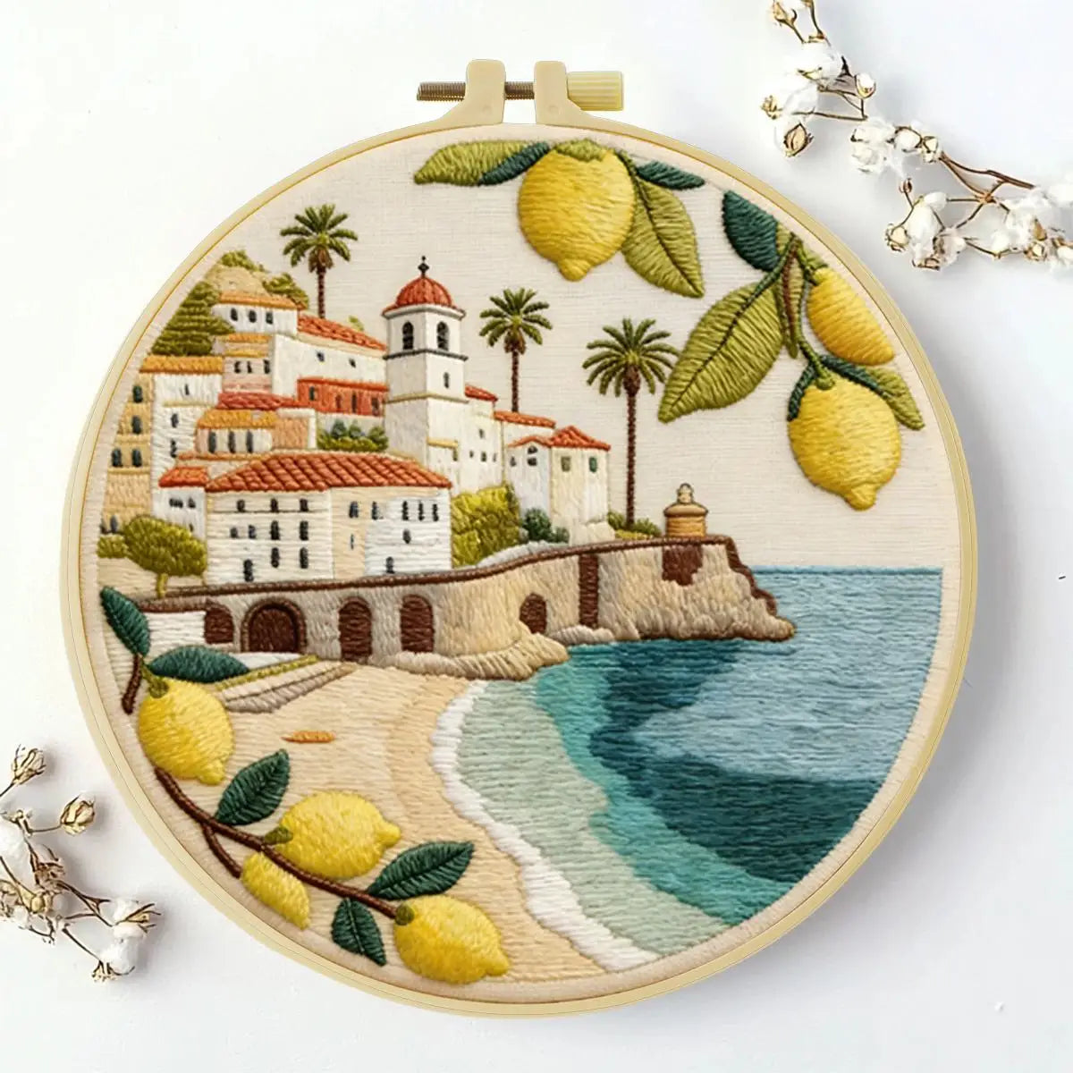 Mediterranean Lemon Coast Embroidery Kit