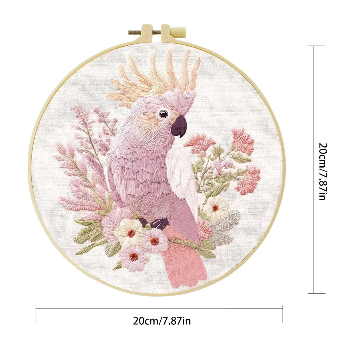 Blush Cockatoo Embroidery Kit