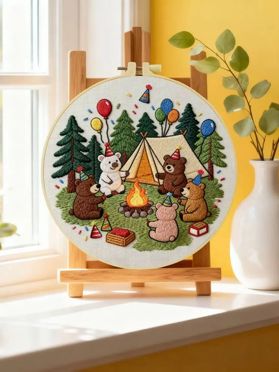 Birthday Bear Camp Embroidery Kit