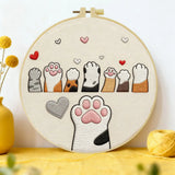 Cute Cat Paws Embroidery Kit