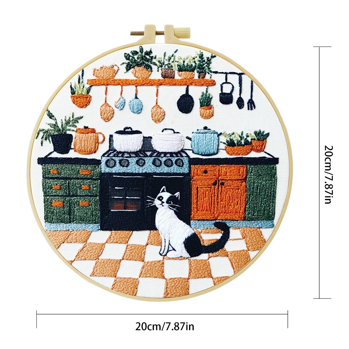 1pc 20X20CM/15X15CM 7.87/6.3inch Simple Bag Embroidery Starter Kit DIY kit DIY embroidery kit manualidades Set for Beginner