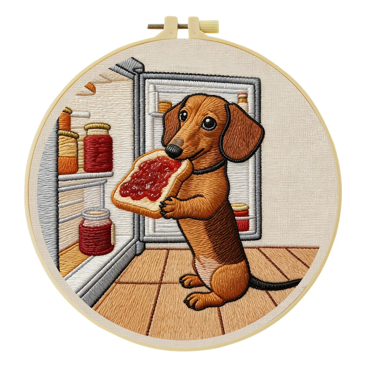 Dachshund’s Midnight Snack Embroidery Kit